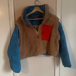 FP Movement by Free People Tan and Blue Jacket with Red Accent